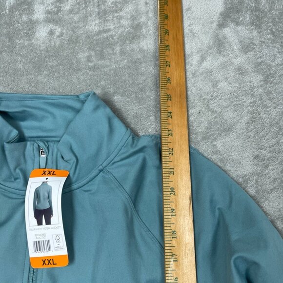 Jockey XXL Tulip Hem Yoga Jacket Arctic Blue Polyester/Spandex Womens NWT 6555 - Picture 5 of 7